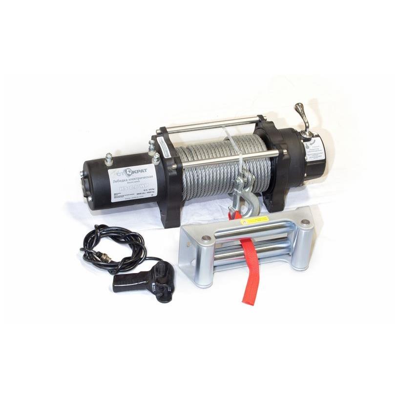 Лебедка электрическая автомобильная высокоскоростная СТОКРАТ HS 8.8 WP