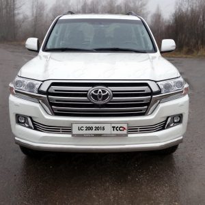 Защита передняя нижняя (овальная длинная) 75х42 мм для TOYOTA Land Cruiser 200 2015- (кроме EXECUTIVE)