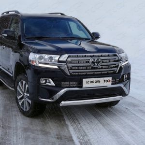 Защита передняя нижняя (овальная короткая) 75х42 мм для TOYOTA Land Cruiser 200 EXECUTIVE 2016-2018