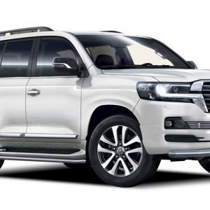 Защита штатного порога d42 + комплект крепежа, Rival, Toyota LC200 Excalibur 2017-